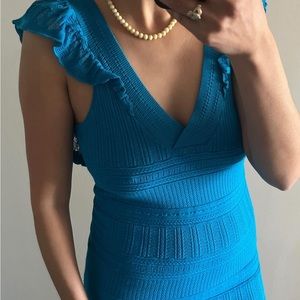Sezane blue knitted maxi dress